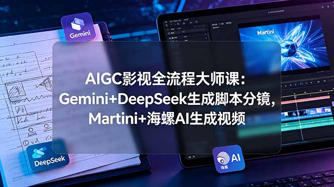 AIGC影视全流程大师课：Gemini+DeepSeek生成脚本分镜，Martini+海螺AI生成视频-百盟网
