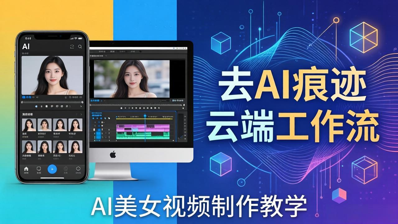 AI美女视频制作教学：去AI痕迹，云端工作流出图，手机电脑均可，不需要配置-百盟网