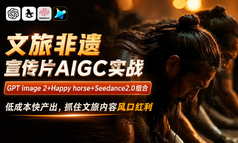文旅非遗宣传片AIGC实战，GPT image 2+Happy horse+Seedance2.0组合，低成本快产出，抓住文旅内容风口红利-百盟网
