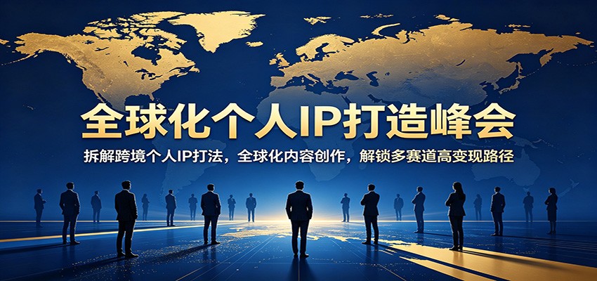 全球化个人IP打造峰会：拆解跨境个人IP打法，全球化内容创作，解锁多赛道高变现路径-百盟网