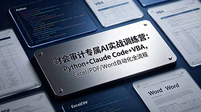 财会审计专属 AI实战训练营：Python+Claude Code+VBA，Excel/PDF/Word自动化全流程-百盟网