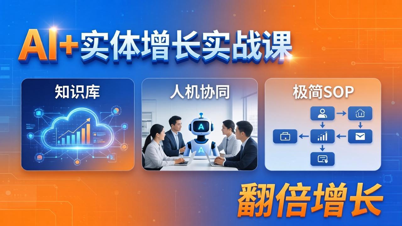 AI+实体增长实战课：知识库+人机协同+极简SOP，助力实体业务翻倍增长-百盟网
