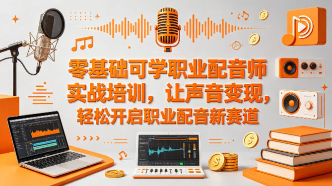 零基础可学职业配音师实战培训，让声音变现，轻松开启职业配音新赛道-百盟网