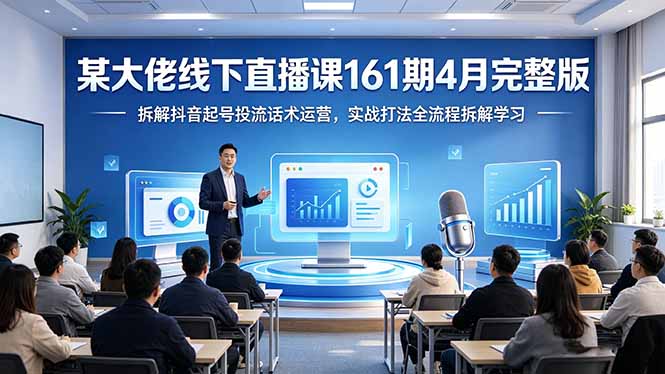 某大佬线下直播课161期4月完整版，拆解抖音起号投流话术运营，实战打法全流程拆解学习-百盟网
