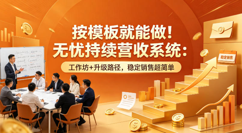 按模板就能做！无忧持续营收系统：工作坊+升级路径，稳定销售超简单【原创双语字幕】-百盟网