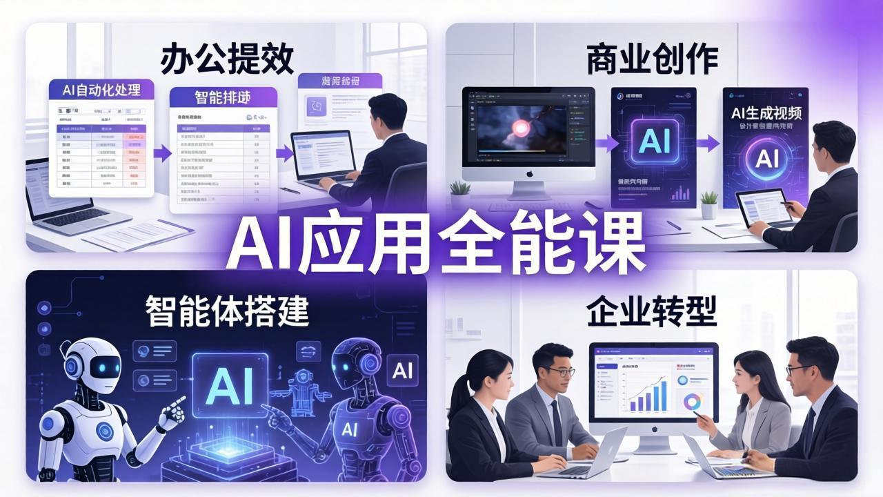 AIGC 应用师全能课-更新：办公提效、商业创作、智能体搭建、企业转型，一站式学会AI应用-百盟网