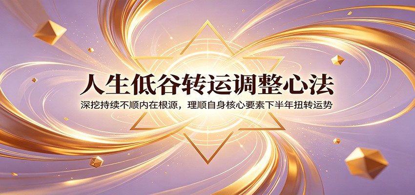 人生低谷转运调整心法：深挖持续不顺内在根源，理顺自身核心要素下半年扭转运势-百盟网