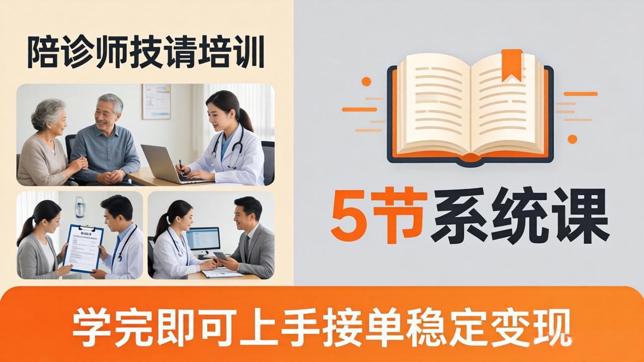 想做陪诊师不知从何下手？5节系统课教你掌握核心技能，学完即可上手接单稳定变现-百盟网