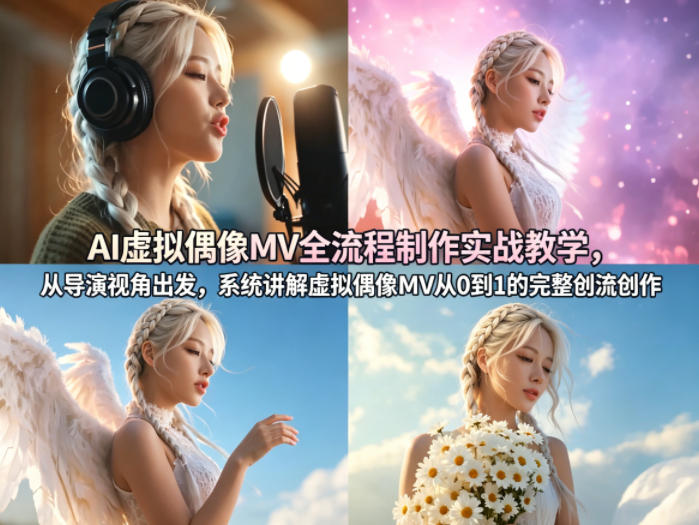 AI虚拟偶像MV全流程制作实战教学，从导演视角出发，系统讲解虚拟偶像MV从0到1的完整创作流程-百盟网