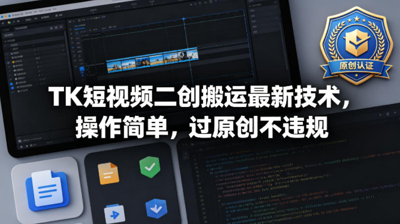 TK短视频二创搬运最新技术，操作简单，过原创不违规-百盟网