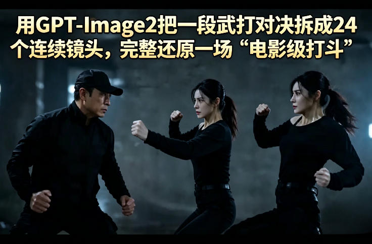 用GPT-Image2把一段武打对决拆成24个连续镜头，完整还原一场“电影级打斗”-百盟网