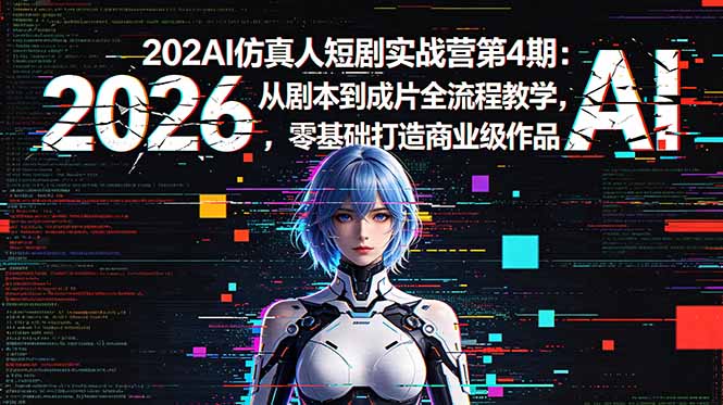 2026AI仿真人短剧实战营第4期：从剧本到成片全流程教学，零基础打造商业级作品-百盟网