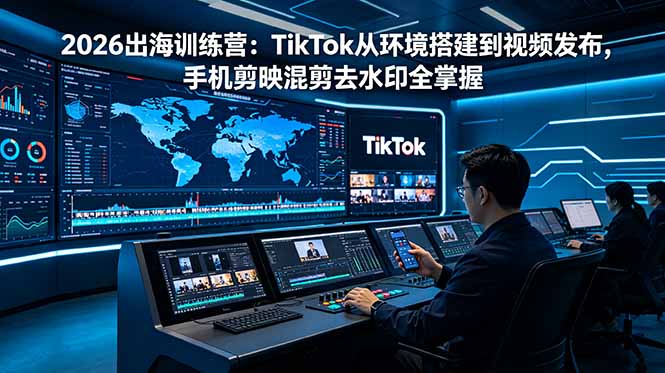 2026出海训练营：TikTok从环境搭建到视频发布，手机剪映混剪去水印全掌握-百盟网