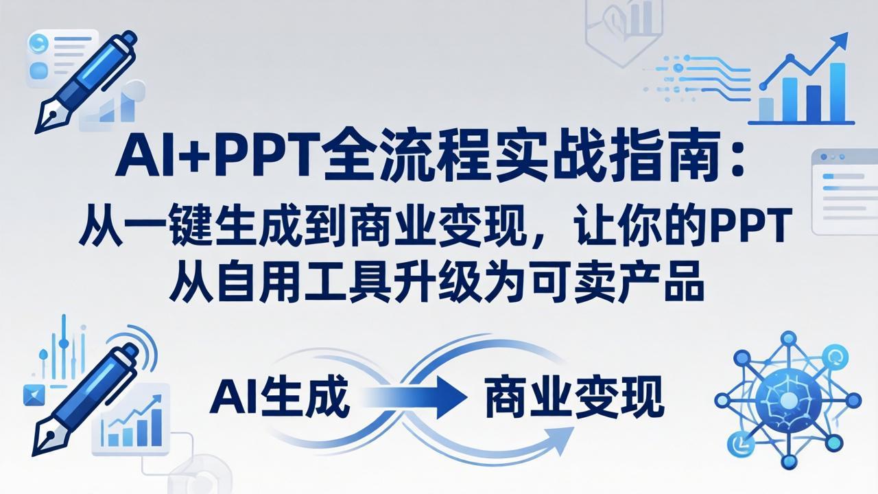 AI+PPT全流程实战指南-更新4月21：从一键生成到商业变现，让你的PPT从自用工具升级为可卖产品-百盟网