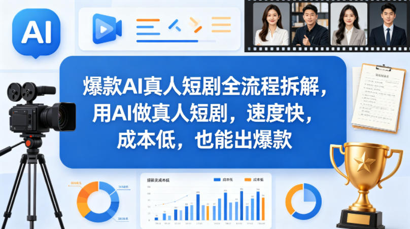 爆款AI真人短剧全流程拆解，用AI做真人短剧，速度快，成本低，也能出爆款-百盟网