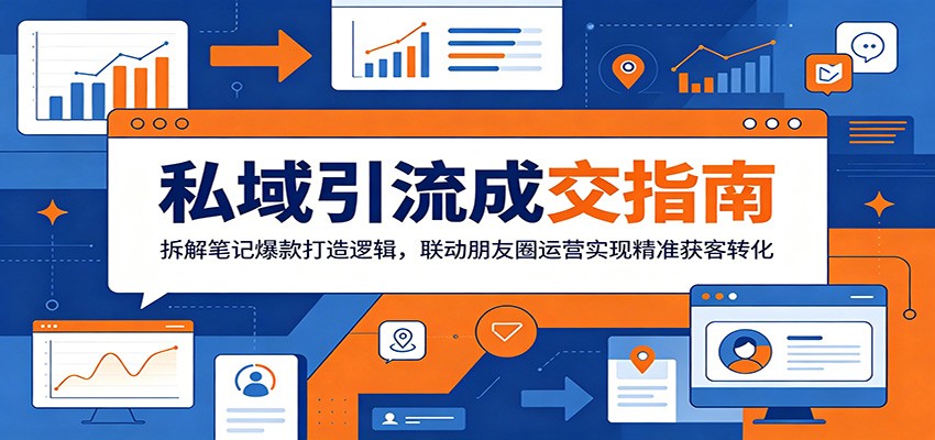 私域引流成交指南：拆解笔记爆款打造逻辑，联动朋友圈运营实现精准获客转化-百盟网