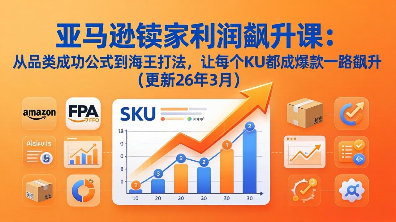 亚马逊卖家利润飙升课：从品类成功公式到海王打法，让每个SKU都成爆款一路飙升(更新26年3月-百盟网