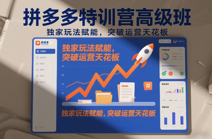 拼多多特训营高阶班，独家玩法赋能，突破运营天花板(更新26年4月24日)-百盟网