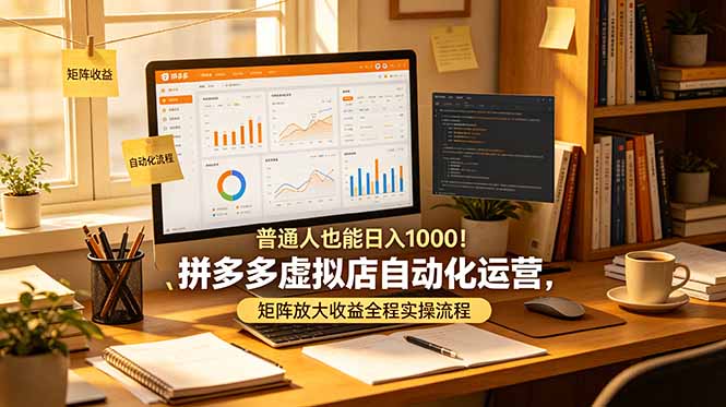 普通人也能日入 1000！拼多多虚拟店自动化运营，矩阵放大收益全程实操流程-百盟网