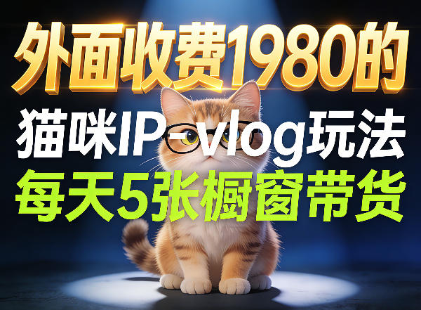 宠物赛道猫咪IP-vlog玩法，26条视频涨粉29W，每天5张橱窗带货拆解-百盟网