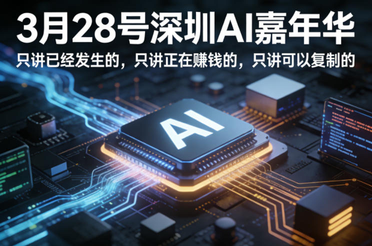 3月28号深圳AI嘉年华，只讲已经发生的，只讲正在賺钱的，只讲可以复制的-百盟网