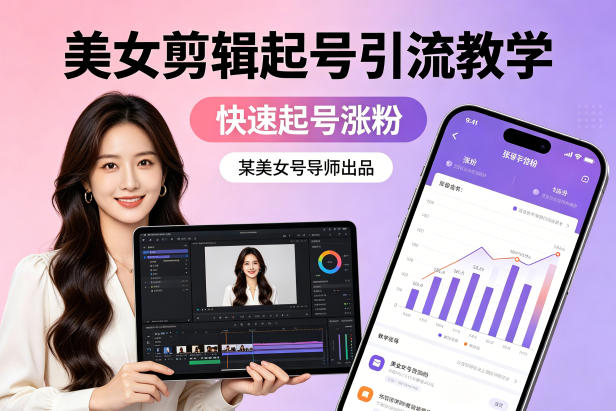 某美女号导师出品：美女剪辑起号引流教学，快速起号涨粉-百盟网