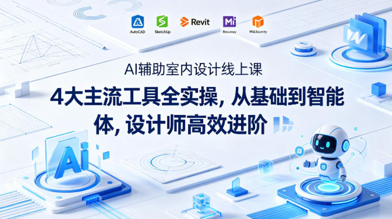 AI辅助室内设计线上课｜4大主流工具全实操，从基础到智能体，设计师高效进阶-百盟网