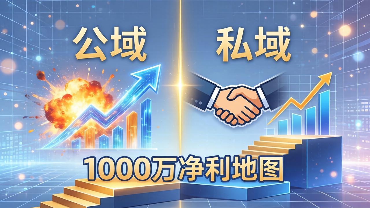 公域玩命出爆款，私域悄悄做成交：这套AI内训课，2026给你打通1000万净利的地图-百盟网