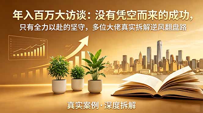 年入百万大访谈-更新：没有凭空而来的成功，只有全力以赴的坚守，多位大佬真实拆解逆风翻盘路-百盟网